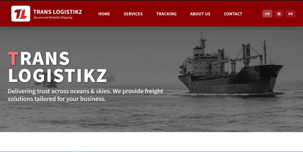 Trans Logistikz website, scale phase